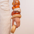 Irregular Wide-brimmed Tan Resin Bracelet