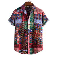 Summer New Plus Size Men's Casual Fashion Digital Printing Short Sleeve Shirt