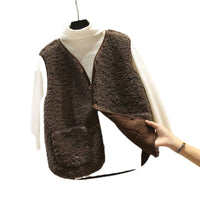 Version Fur Vest Granule Fleece Shoulder Jacket