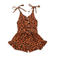 Girls Fashion Heart Print Lace-Up Sling Bodysuit
