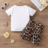 Cartoon Cute Glasses Girl Short Sleeve Two-piece Set