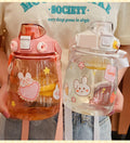 Portable Cute Student Large Capacity Water Bottle Straw Cup
