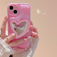 Simple Creative Love Mirror Bracket Phone Case