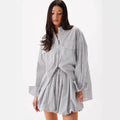New Commuter Casual Simple Striped Set