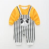 Boys Long-sleeved Romper Cotton Net Red Romper Pajamas Fall Winter