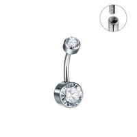 Double-headed Zircon Puncture Internal Thread Titanium Alloy Navel Stud