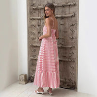 Summer Striped Printed Maxi Dress For Women
