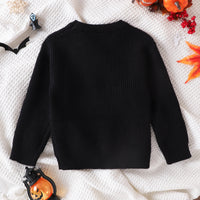 Boy's Cartoon Ghost Embroidered Long-sleeved Sweater
