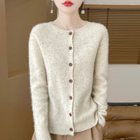 Women's Pure Wool Sweater Loose Round Neck Fashion Coat