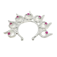 Stainless Steel Flower-shaped Fake Nipple Ring Peacock Screen Ornament