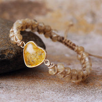 Teardrop-shaped Lapis Lazuli Natural Stone Handwoven Wrap Bracelet Adjustable