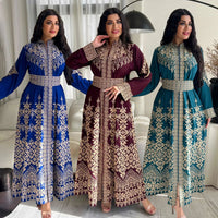 Printed Zip-Up Robe Ethnic-Style Dress