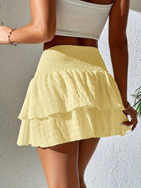 Flirty Tiered Flare Skirt - Shirred Waist, Casual A-line,