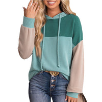 New-style Color-block Long-sleeve Hoodie With A Loose Fit
