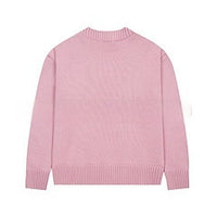 Spring And Autumn New Big Love Embroidered Crew Neck Cotton Sweater
