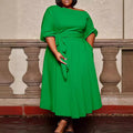 Plus-size Waist-cinching Elegant Sexy Dress