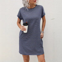 Summer New Womens Home Casual Sports Pocket Dress