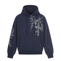 Mens Retro European And American-Style Cross-Studded Hoodie With A Hood