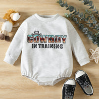 Children's Crawling Suit European And American Style Cow Head Letter Printing Infant Toddler Triangle Rompers