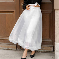 Black Sexy See-through Mesh High Waist Skirt