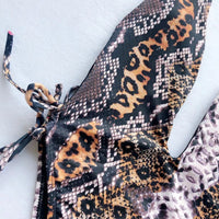 Sequined European And American Sexy Deep V One-piece Swimsuit Flashing Diamonds
