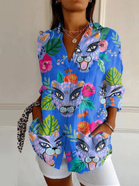 Women's Long-sleeved Printed Shirt