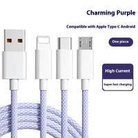 Three-in-one Data Cable 6A Multifunctional Fast Charge Line