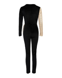 Women's Fashion Temperament Commute High Waist Sequined Jumpsuit