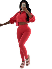 European And American-style Sexy Drawstring Waist Cinching Midriff-baring Tight Pants Two-piece Set