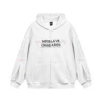 Bow Embroidery Letter Loose Sweatshirt Men