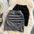 Irregular Pleated High Waist Elastic Skirt