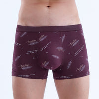 Men's Cotton U-convex Boxers Mid-waist Three-dimensional Printing