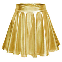Cos Halloween Performance Costume Shiny Horn Pleated Mini Skirt