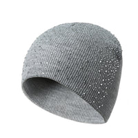 Women's Half-face Diamond Warm Knitted Hat Autumn And Winter European And American Outdoor Woolen Hat