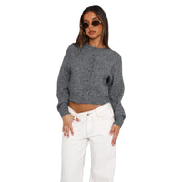 Comfort And Casual Solid Color Woolen Cardigan Short Coat Top Sweater