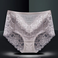 Women's Mid-High Waist Lace Underwear Plus Size