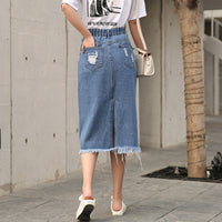 Junjun Xintang Denim Plus-size Women's Bodycon Skirt