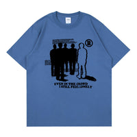 Men T-Shirt Oversized Cotton Gothic Print Punk Short