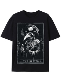 Mens Casual Cotton T-Shirt With Horror And Mystery Print