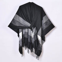 Women's Jacquard Warm Tassel Cardigan Outer Wear