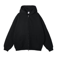 Men's Fleece-lined Thickened Double-headed Zipper Hooded Sweater