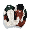 Trendy Loose Pure Color Cotton Lapel Sweater