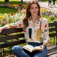 Casual And Versatile Fashionable Women's Long-sleeve Button-up Shirt