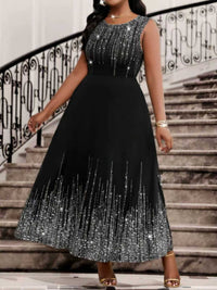 Womens Sleeveless Elegant Vacation Bodycon Dress With Digital Print