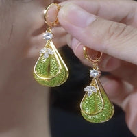 New Style Elegant Goddess Exquisite Fashion Ear Cuffs, Versatile Gold French Earrings, Diamond-Shaped Sparkling Jewelry