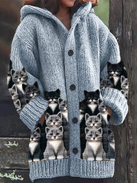 Halloween Animal 3D Printing Casual Design Sense Hooded Sweater Cloak Coat
