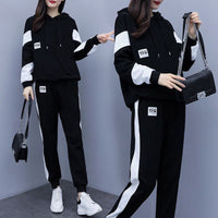 Womens Loose Plus-Size Fashionable Sportswear Set