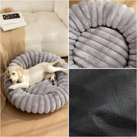High Weight Pet Nest Straight Rabbit Plush Mat Round Long Hair Cat Nest Warm Winter Dog Bed Kennel