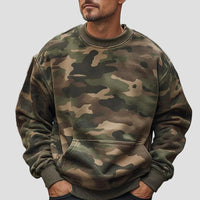 Camouflage Printed Loose Leisure Sports Long-sleeved Men's Sweater