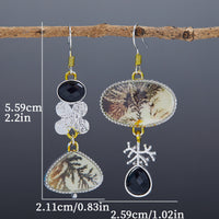 Retro Enamel Asymmetric Earrings Artistic And Literary